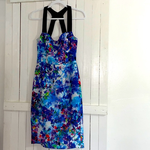 SEXY BLACK HALO dress in floral print sz 6 - Picture 5 of 12